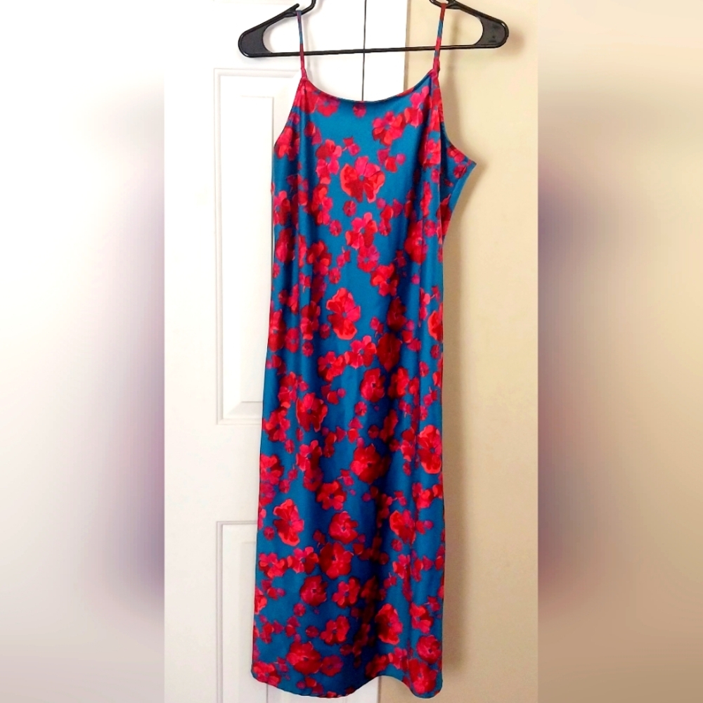 A New Day Floral Dress in Blue and Red